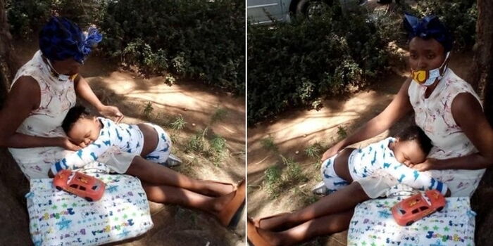 Teacher With Infant Stages Protest Outside TSC Headquarters [VIDEO]