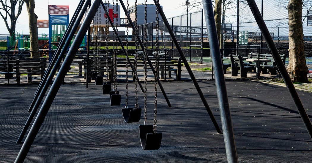 Cooped-Up Children Lose Refuge as N.Y.C. Playgrounds Are Closed