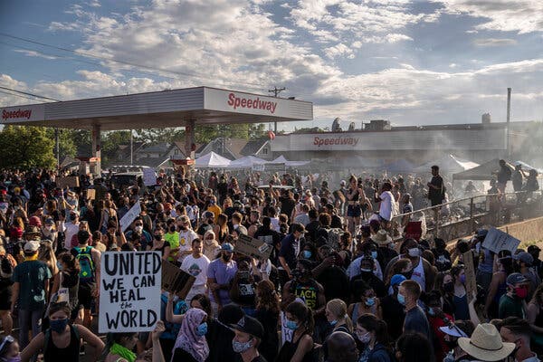 Protesters in Minneapolis last June. While 60 percent of Black people in a recent poll said that racism was an “extremely” serious problem in America, just 23 percent of white respondents agreed.