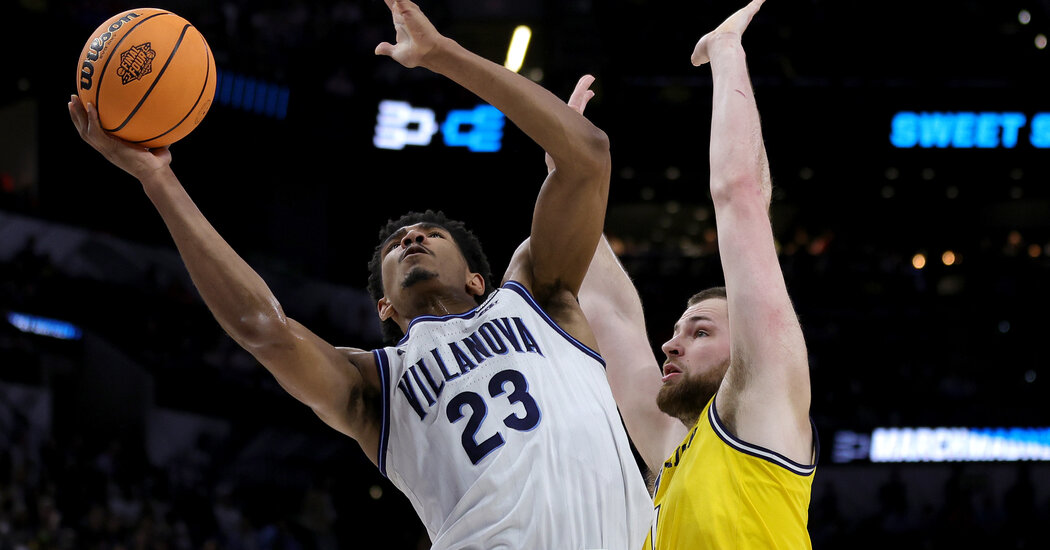 N.C.A.A. Men’s Tournament: Villanova Tops Michigan, Despite Poor Shooting