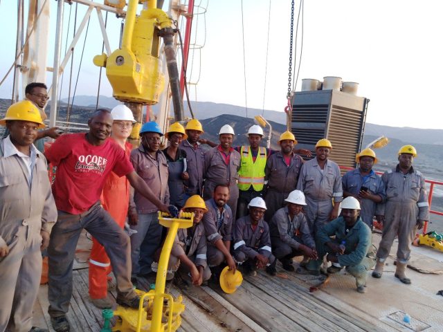 KenGen-drilling-experts-on-a-new-rig-after-assembling-and-commissioning-it-in-Djibouti-in-preparation-to-start-the-drilling-of-the-first-well. Kengen