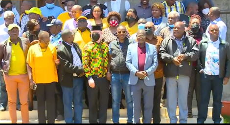 A Section of Leaders From Mount Kenya Who Declared Support For DP Ruto's Presidential Bid at the Aberdares Cottage on Saturday, September 4.