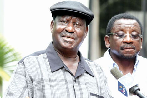 ODM party leader Raila Odinga (left) and Siaya Senator James Orengo.