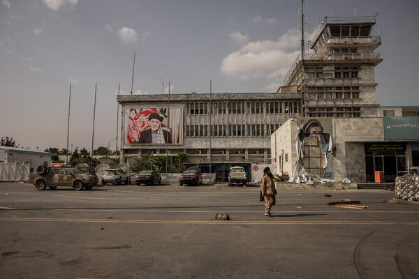 The control tower and domestic terminal at the airport in Kabul, Afghanistan, on Tuesday.