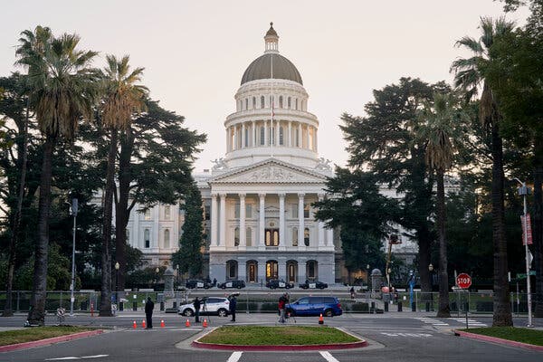 California’s State Capitol, in downtown Sacramento, in January.