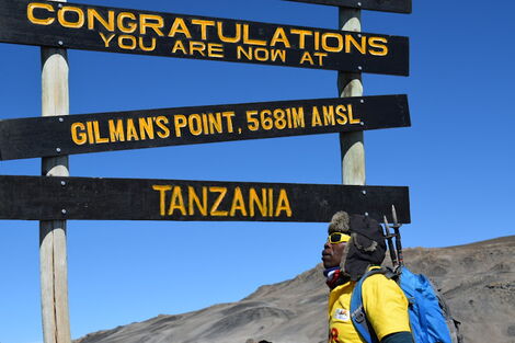 An undated image of Patrick Kuria after he successfully climbed Mount Kilimanjao.