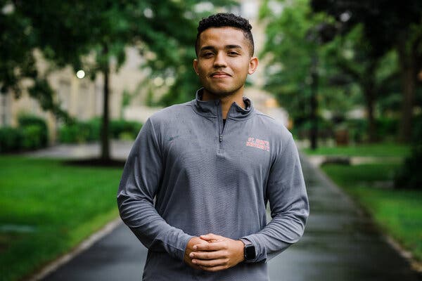 Ethan Burrell, 20, said he was happy to be vaccinated so that he could return to campus at St. John’s University in Queens, N.Y.