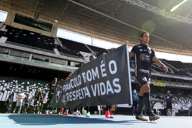 Brazil's Botafogo, Fluminense protest return to pitch
