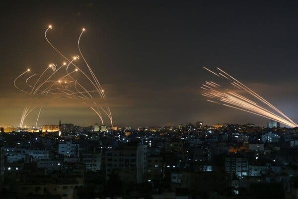 Rockets launched toward Israel from the Gaza Strip on Friday.
