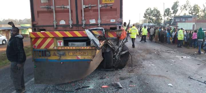 Matatu rammed in a lory Matatu rammed in a lory