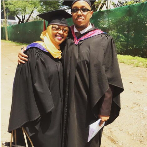 Jamila Mohamed with her brother during their graduation in 2016.