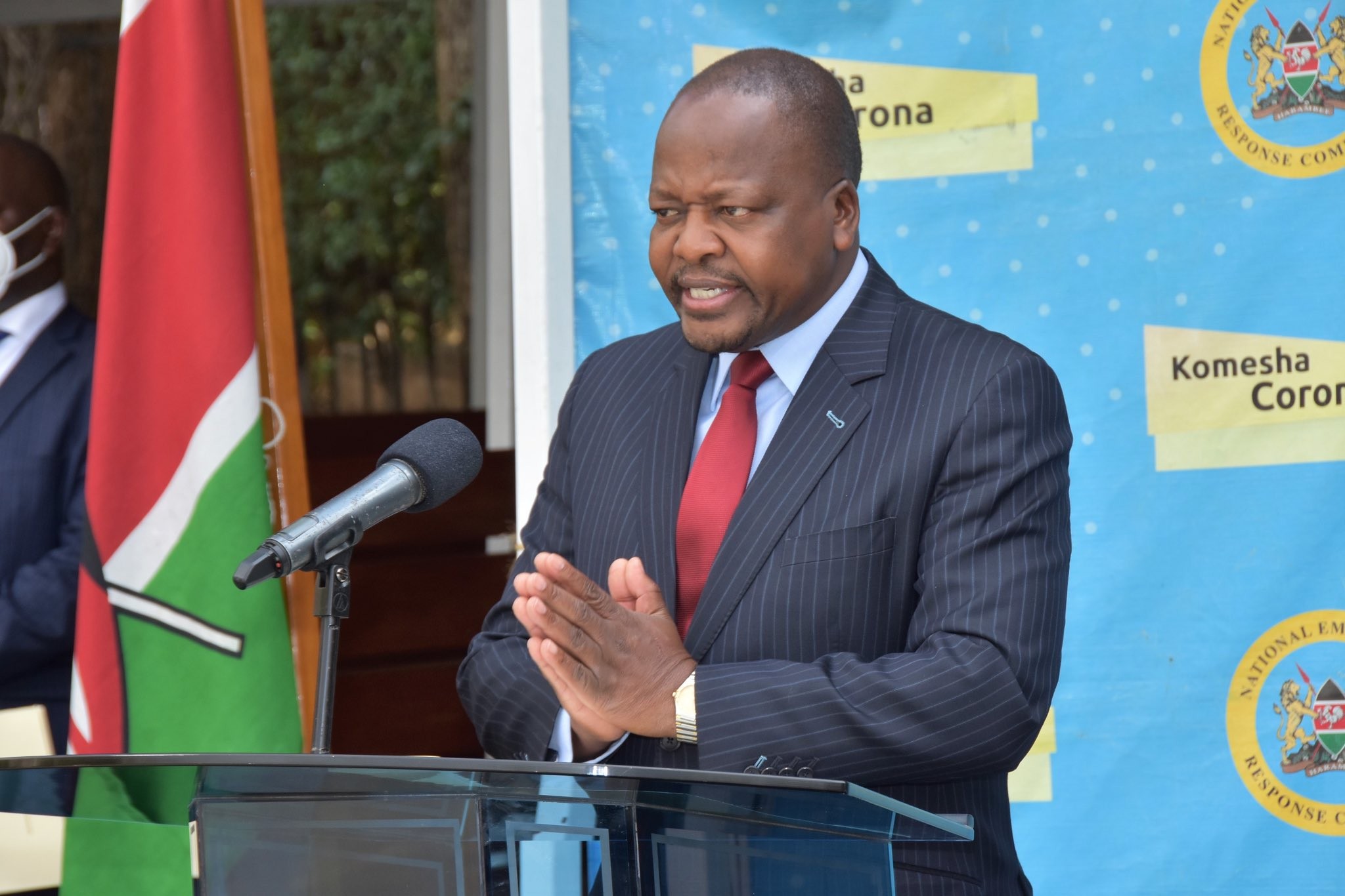 Health CS Mutahi Kagwe during a presser on March 17, 2021