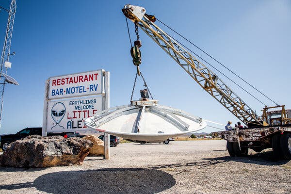 Rachel, Nev., near Area 51, in 2019. Alien visitation theories have circulated about the area, where reconnaissance programs were developed.