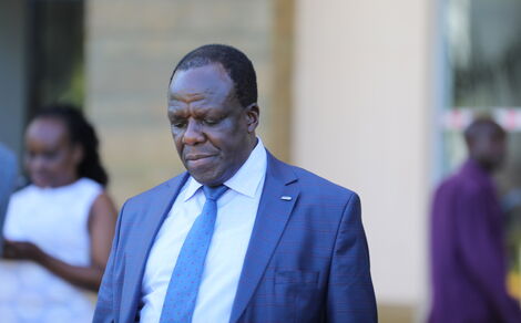 Kakamega Governor Wycliffe Oparanya at Kenya School of Government (KSG) for a consultative meeting on February 20, 2020