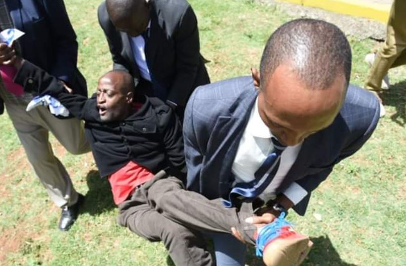 Watch: Man Kicked Out of Bomas For Interrupting Chebukati Speech