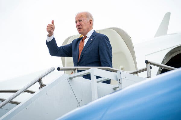 President Biden began his first trip abroad in office on Wednesday.