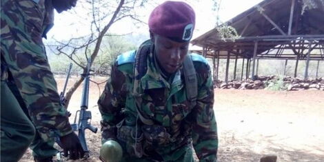 Chief Inspector (C.I) Caroline Wanjiru Njuguna during a past training exercise (Left).