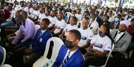 President Uhuru Kenyatta hosting students at State House on Friday, May 13, 2022.