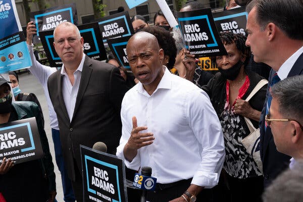 Eric Adams, the Brooklyn borough president, had a long career with the police department before moving into politics.
