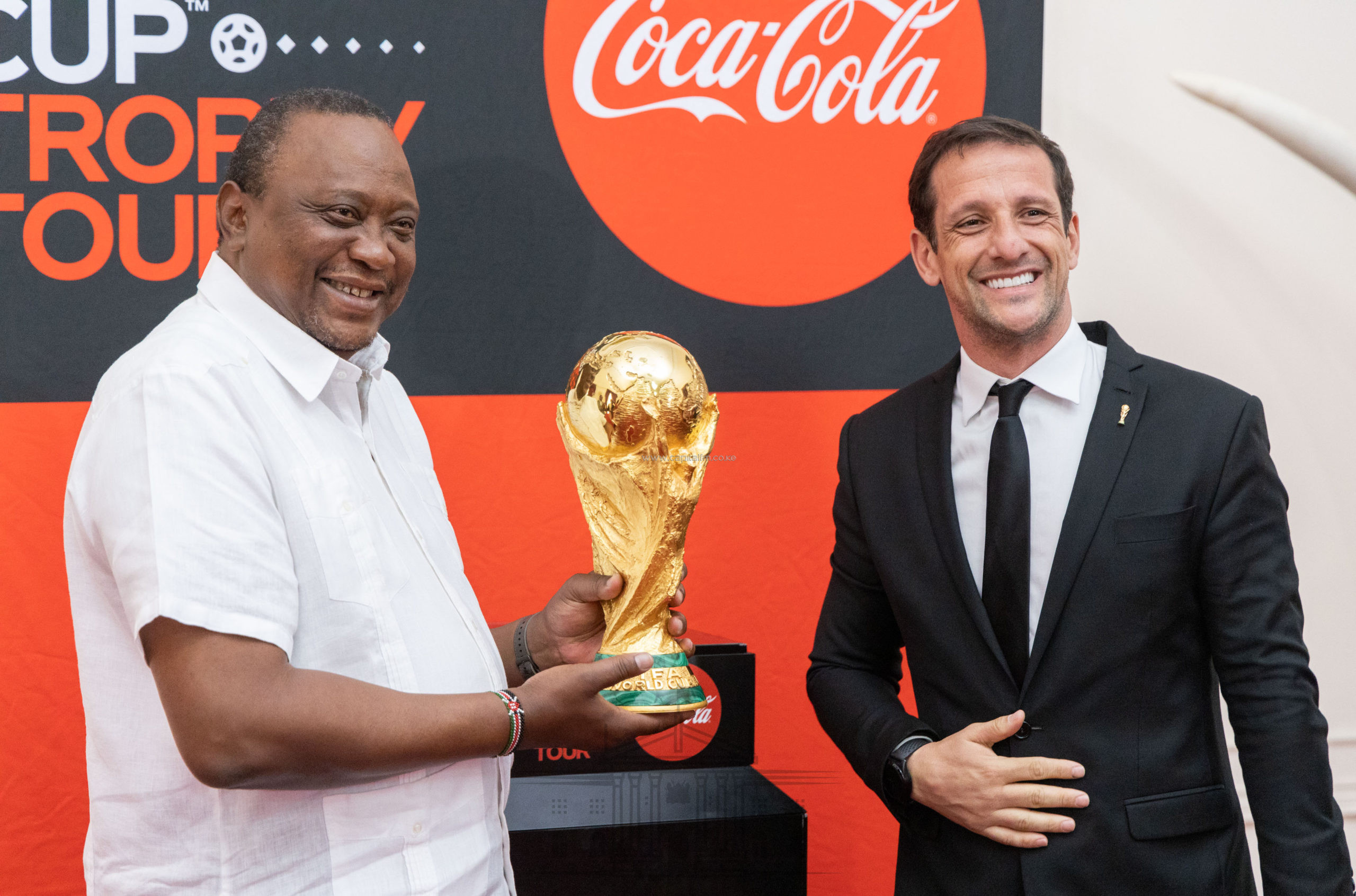 We hope one day Harambee Stars will qualify, says President Kenyatta as he receives World Cup Trophy