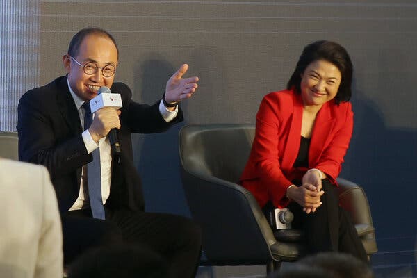 Pan Shiyi, chairman of Soho China, and his wife, Zhang Xin, the chief executive, in 2019.