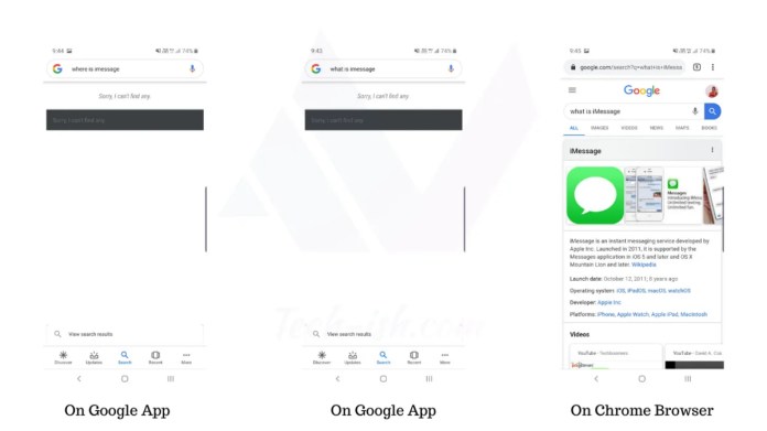 Google Crash iMessage
