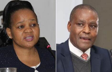 IEBC nominees Juliana Cherera and Francis Wanderi.