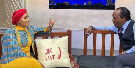 Journalists Lulu Hassan and Jeff Koinange at the Citizen TV Studios on Thursday, October 28