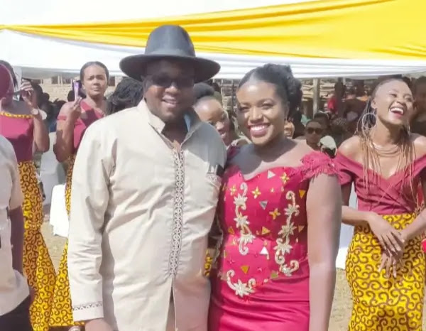 Akisa Wandera with her husband Charles wedding photos