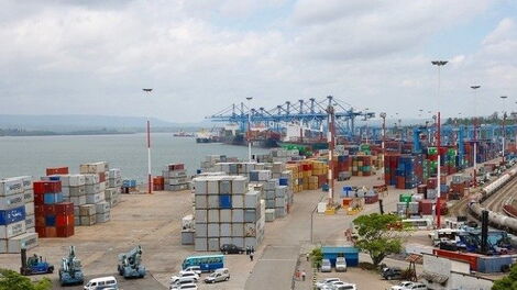 Fil image of the busy Mombasa Port in Mombasa County, Kenya