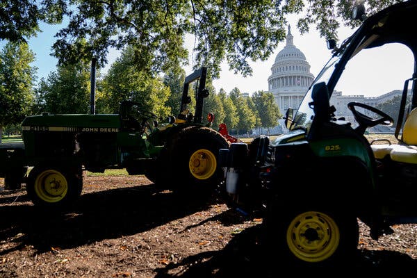 John Deere equipment in front of the U.S. Capitol in Washington last year.