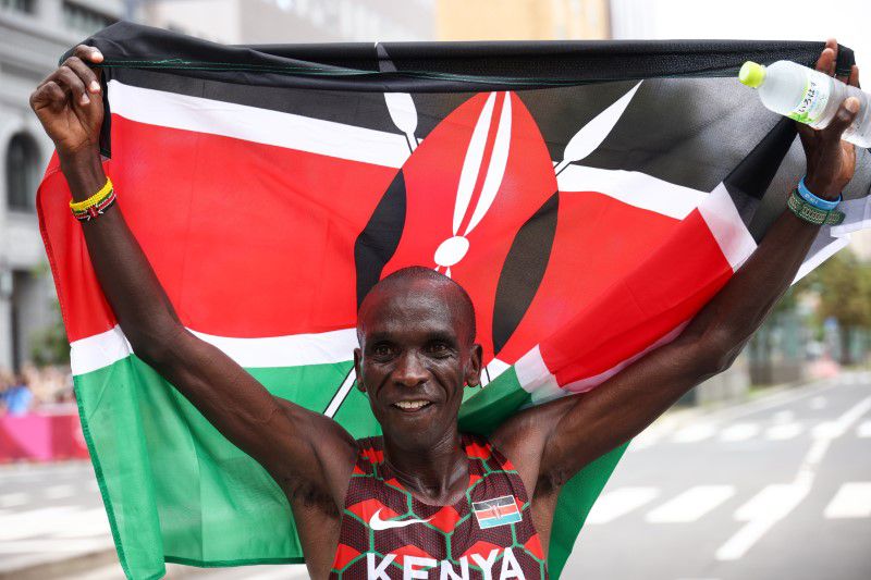 Eliud Kipchoge wins men's marathon gold medal at Tokyo Olympics : The standard Sports