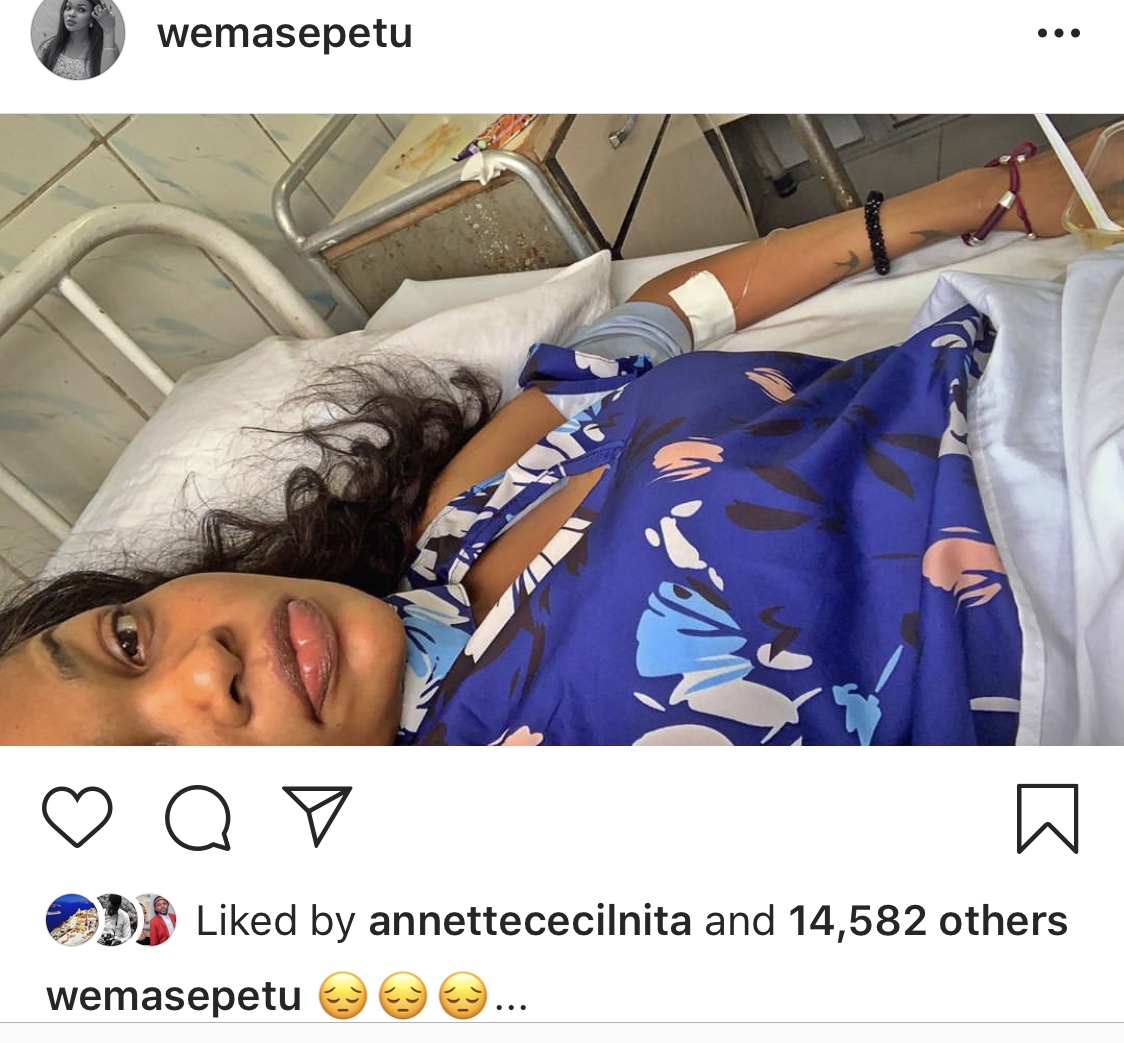 Wema in hospital