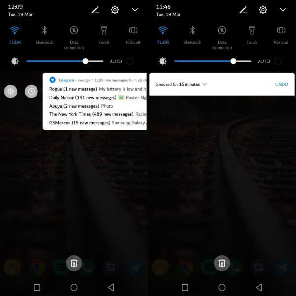 Snoozed Notifications