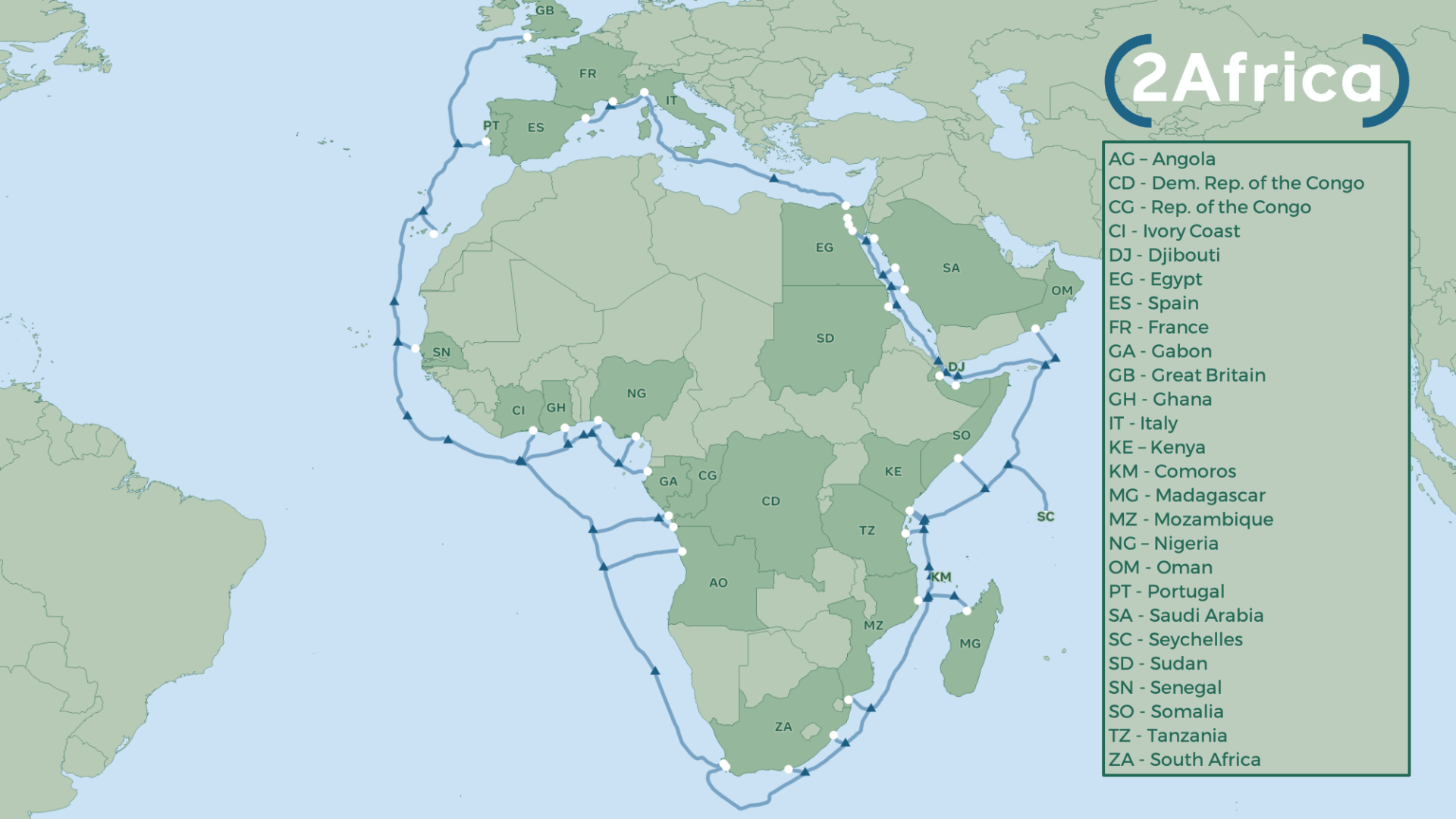 New Branches for the 2Africa Subsea Cable System