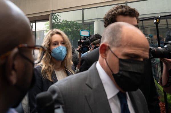 Elizabeth Holmes arriving to trial in San Jose on Wednesday.