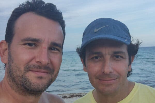 Sergio Barth, left, with his brother Luis Barth, who is missing.