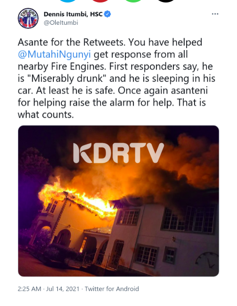 ‘Mutahi Ngunyi Was Miserably Drunk, Sleeping In His Car When House Was Burning,’- Itumbi