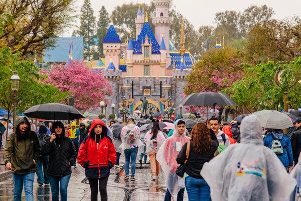 At Disneyland in Anaheim, Calif., last March before it closed.