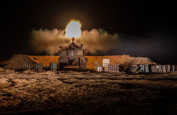 Israeli artillery at the border with Gaza on Thursday.