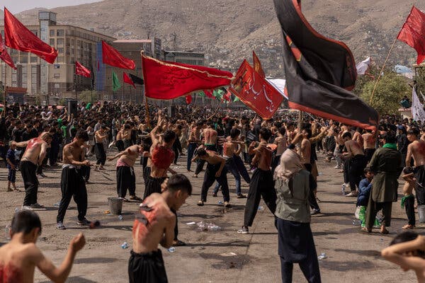 Shiite Muslims observed Ashura with ritual bloodletting in Kabul on Thursday.