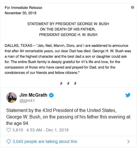 George Bush Senior dies at the age of 94