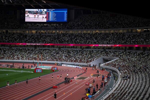 A test event for the Olympics at the National Stadium in Tokyo last month.