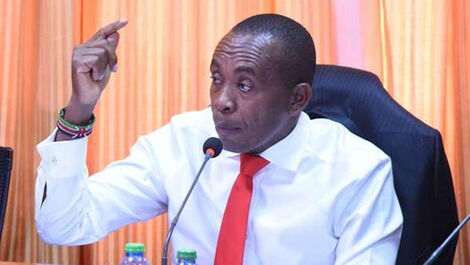 Senator Wamatangi during a senate committee meeting.