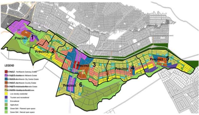 graphical map of the proposed Northlands City