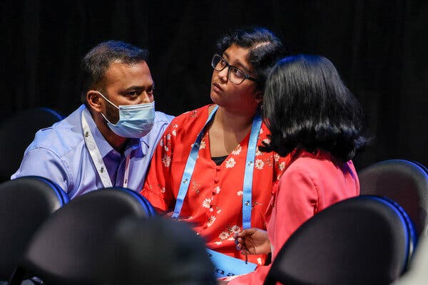 Bhavana Madini being comforted by her family after being eliminated from the competition.