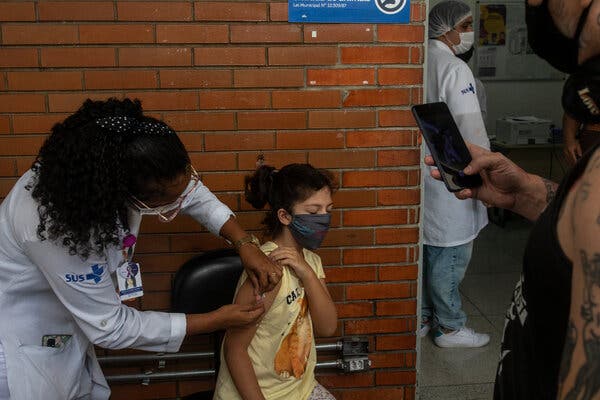 Getting vaccinated against the coronavirus in Brazil this month.
