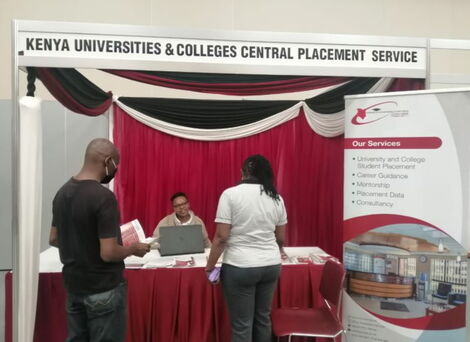 An official of KUCCPS Tending to potential applicants