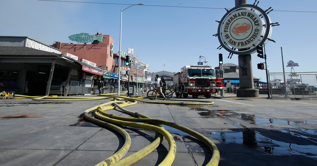 Fire Destroys Warehouse at Fisherman's Wharf in San Francisco
