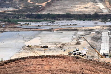 Undated file image of On-going Construction of Thwake Dam in Makueni County